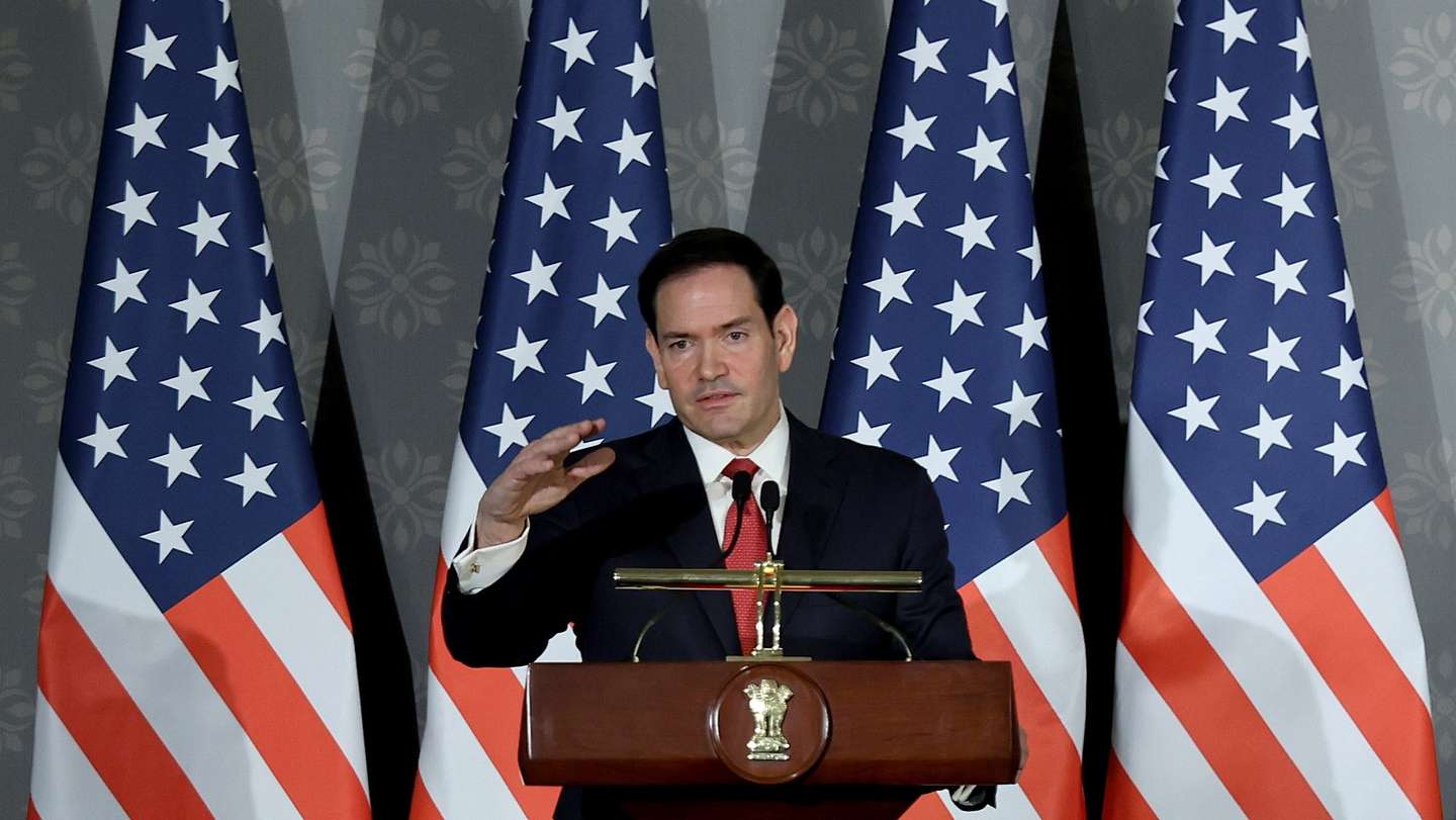 epa12989534 US Secretary of State Marco Rubio addresses a press conference with Indian External Affairs Minister Subrahmanyam Jaishankar at Hyderabad House in New Delhi, India, 24 May 2026. Marco Rubio is on a four-day official visit to India, where he will tour several cities and attend the Quadrilateral Security Dialogue (Quad) Foreign Ministers’ meeting in New Delhi.  EPA/RAJAT GUPTA