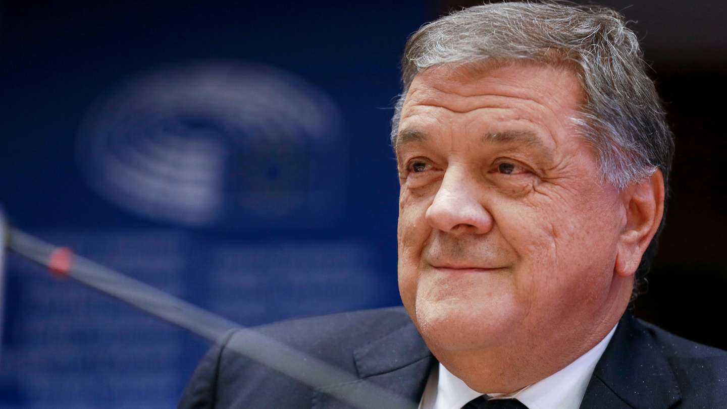 epa07179585 Pier Antonio Panzeri, chair of the European Parliament's Subcommittee on Human Rights attends the 70th anniversary of the Universal declaration of human right's conference at the European Parliament in Brussels, Belgium, 20 November 2018.  EPA/STEPHANIE LECOCQ