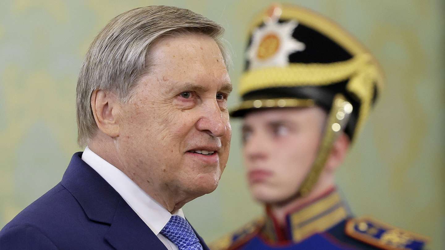 epa11511963 Yuri Ushakov, Russian President Vladimir Putin's aide, waits before a meeting with Indonesia's President-elect Prabowo Subianto (not pictured) in Moscow, Russia, 31 July 2024. Subianto is on a two-day working visit to Russia.  EPA/MAXIM SHEMETOV/REUTERS/POOL / POOL