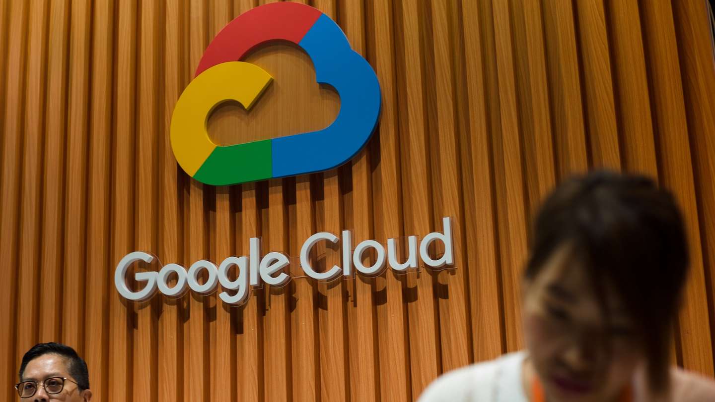 epa07590799 The Google Cloud logo is displayed at Google Inc. booth during the Cloud Expo Asia 2019 in Hong Kong, China, 22 May 2019. The expo runs through 23 May.  EPA/JEROME FAVRE