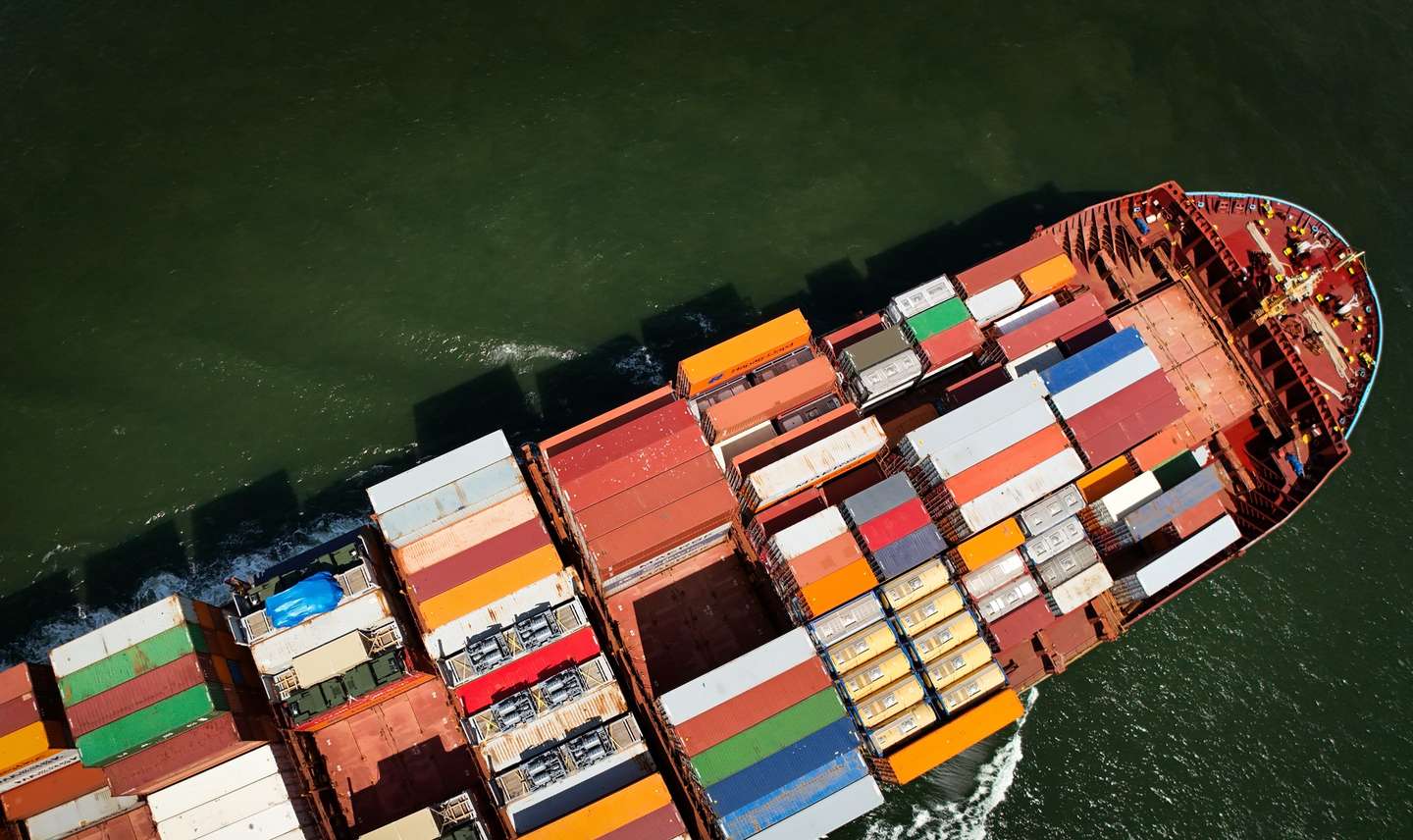 epa12787412 (FILE) - A drone image shows an aerial view of the Maersk Columbus container ship arriving from Norfolk Harbour, USA, en route to Antwerp Harbour, near Hansweert, the Netherlands, 20 June 2025 (reissued 01 March 2026). Danish shipping giant Maersk announced on 01 March 2026 that it will reroute all vessels on its ME11 (Middle East-India to Mediterranean) and MECL (Middle East-India to East Coast US) service lines around the Cape of Good Hope indefinitely. The decision follows a 'deteriorating security situation' and the reported closure of the Strait of Hormuz amid escalating regional conflict.  EPA/OLIVIER HOSLET