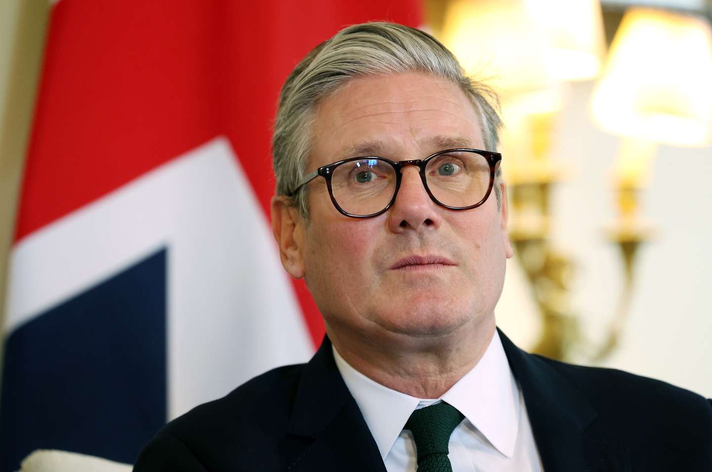 epa11529569 British Prime Minister Keir Starmer looks on during talks with the Sultan of Oman at Downing Street in London, Britain, 06 August 2024.  EPA/ANDY RAIN / POOL