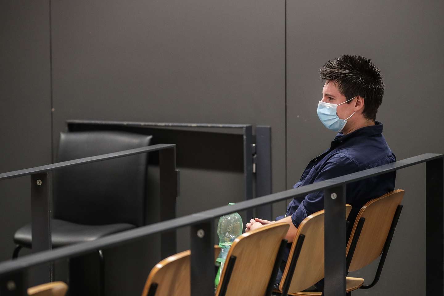 Football Leaks whistleblower Rui Pinto waiting for the start of his trial at Justice Campus in Lisbon, Portugal, 4 September 2020. Rui Pinto is on trial for 90 crimes: 68 of undue access, 14 of violation of correspondence, 6 of illegitimate access and also for computer sabotage to Sporting's SAD and for extortion of the Doyen investment fund. MARIO CRUZ/LUSA
