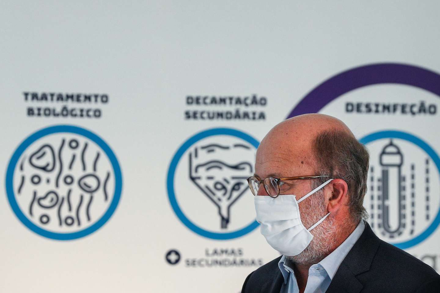 O ministro do Ambiente e da Ação Climática, João Matos Fernandes,  durante a  inauguração das obras de beneficiação da Fábrica de Água de Beirolas e do Centro de Educação Ambiental da Tejo Atlântico, Lisboa, 06 de outubro de 2020. ANTÓNIO COTRIM/LUSA