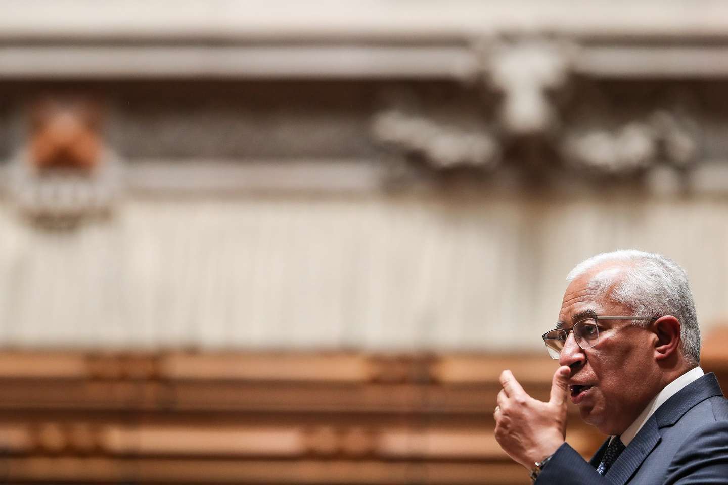O primeiro-ministro, António Costa, participa no debate parlamentar sobre política geral, na Assembleia da República, em Lisboa, 17 de março de 2021. MÁRIO CRUZ/LUSA