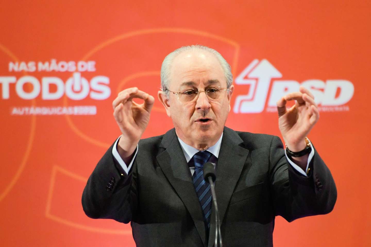 Rui Rio, presidente do Partido Social Democrata (PSD), durante a conferência de imprensa onde divulgou mais 50 candidatos do partido às próximas eleições autárquicas, num hotel do Porto. 23 de março de 2021. FERNANDO VELUDO/LUSA