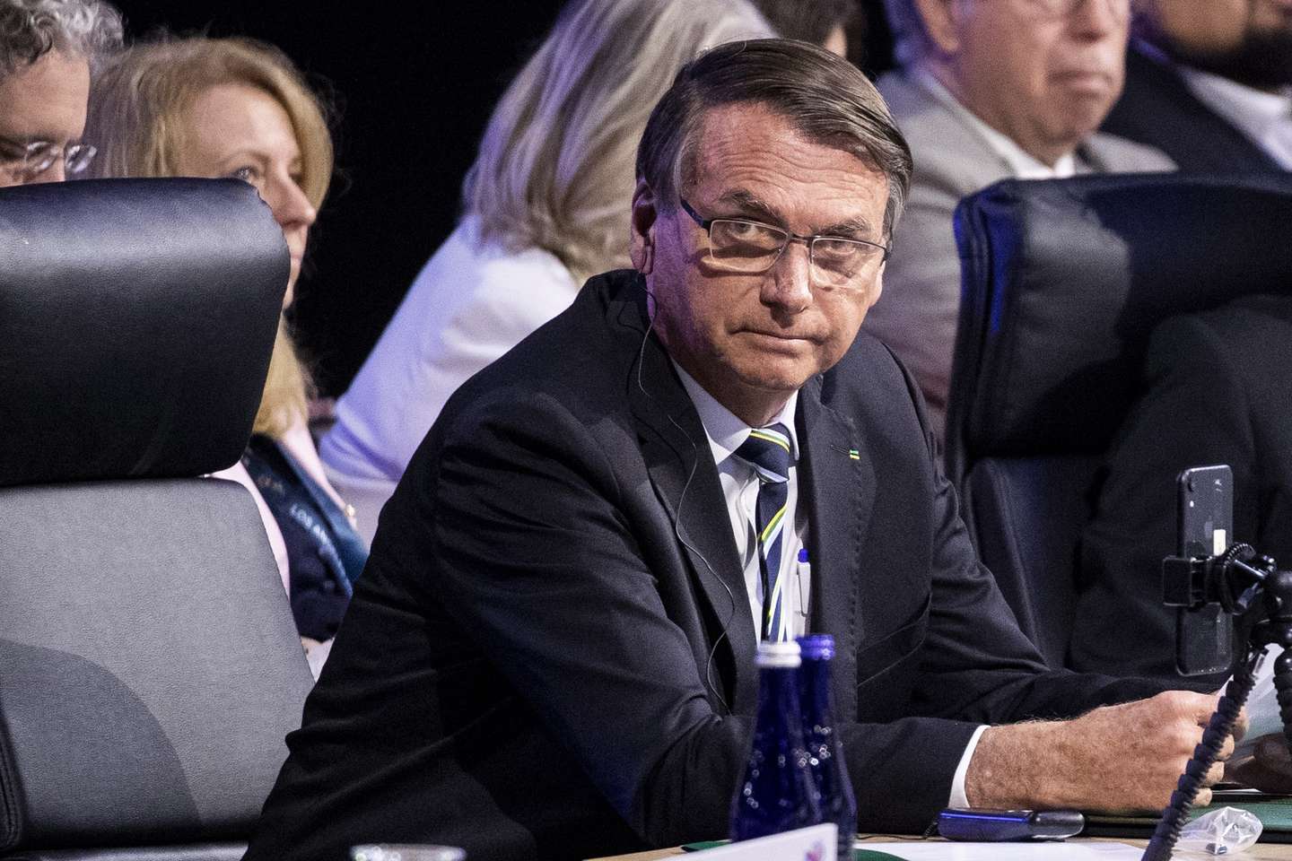 epa10006443 President of Brazil Jair Bolsonaro attends the second plenary session of the 2022 Summit of the Americas in Los Angeles, California, USA, 10 June 2022.  EPA/ETIENNE LAURENT