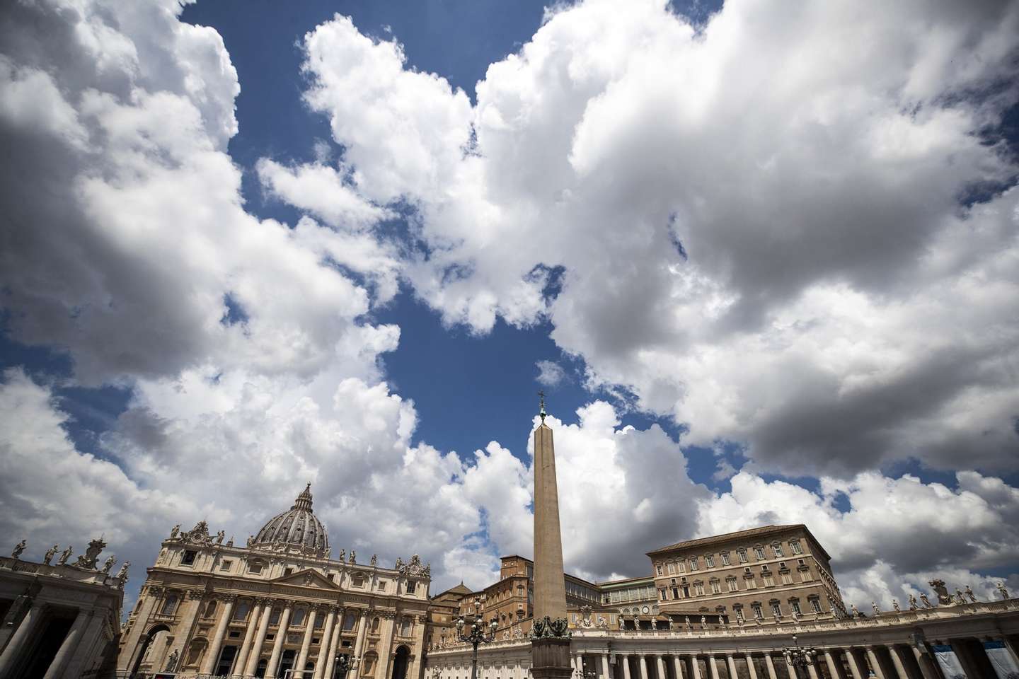 epa10684964 View on Saint Peter&#039;s square, during Angelus prayer that Pope Francis celebrated privately at the Agostino Gemelli University Hospital where he was hospitalized, Vatican City, 11 June 2023. Pope Francis recovers after abdominal surgery on Wednesday 07 June.  EPA/ANGELO CARCONI