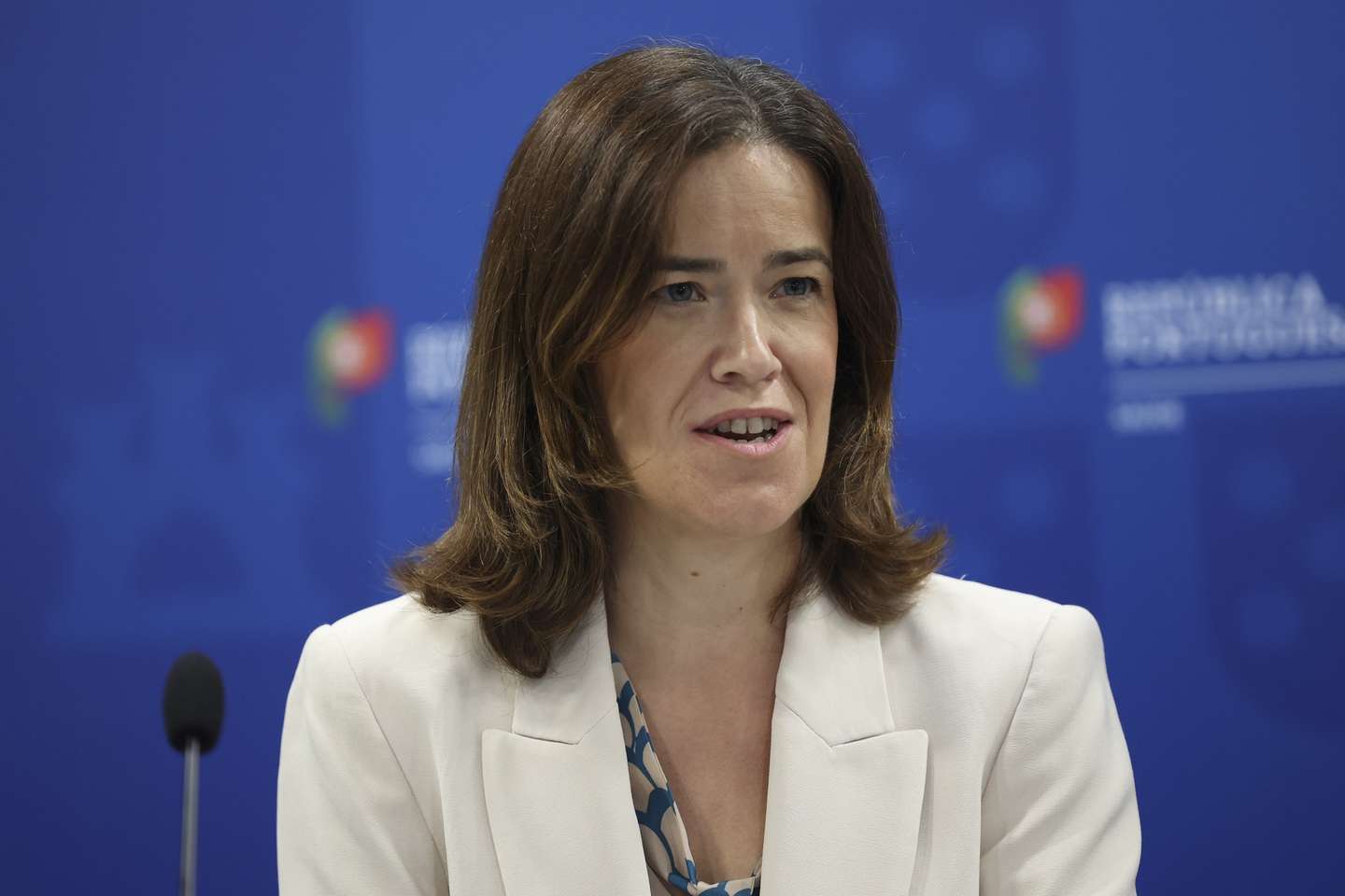 A secretária de Estado da Saúde, Ana Povo, intervém durante a conferência de imprensa de balanço do Plano de Emergência e Transformação da Saúde em Lisboa, 04 de setembro de 2024. ANTÓNIO COTRIM/LUSA