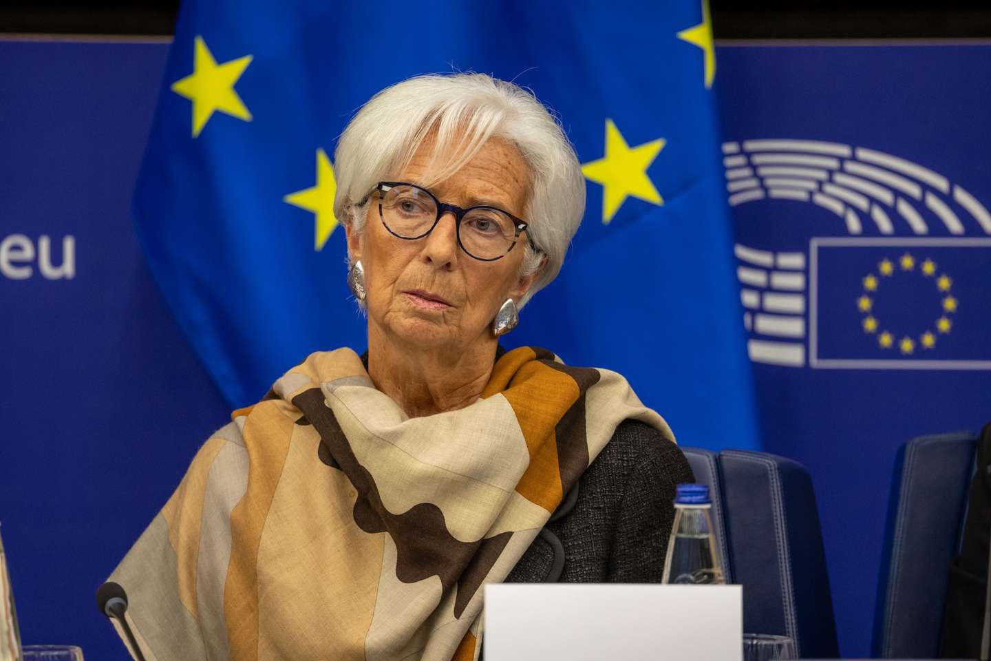 epa12435334 European Central Bank President Christine Lagarde attends the hearing of the Committee on Economic and Monetary Affairs of the European Parliament in Strasbourg, France, 06 October 2025. The current plenary session runs from 06 October until 09 October 2025.  EPA/CHRISTOPHE PETIT TESSON