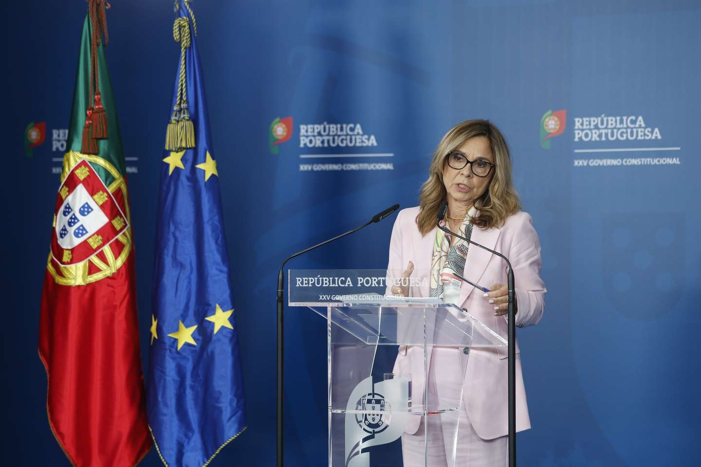 A ministra da Saúde, Ana Paula Martins durante a conferência de imprensa sobre a reunião do Conselho de Ministros, em Lisboa, 07 de maio de 2026. ANTÓNIO PEDRO SANTOS/LUSA