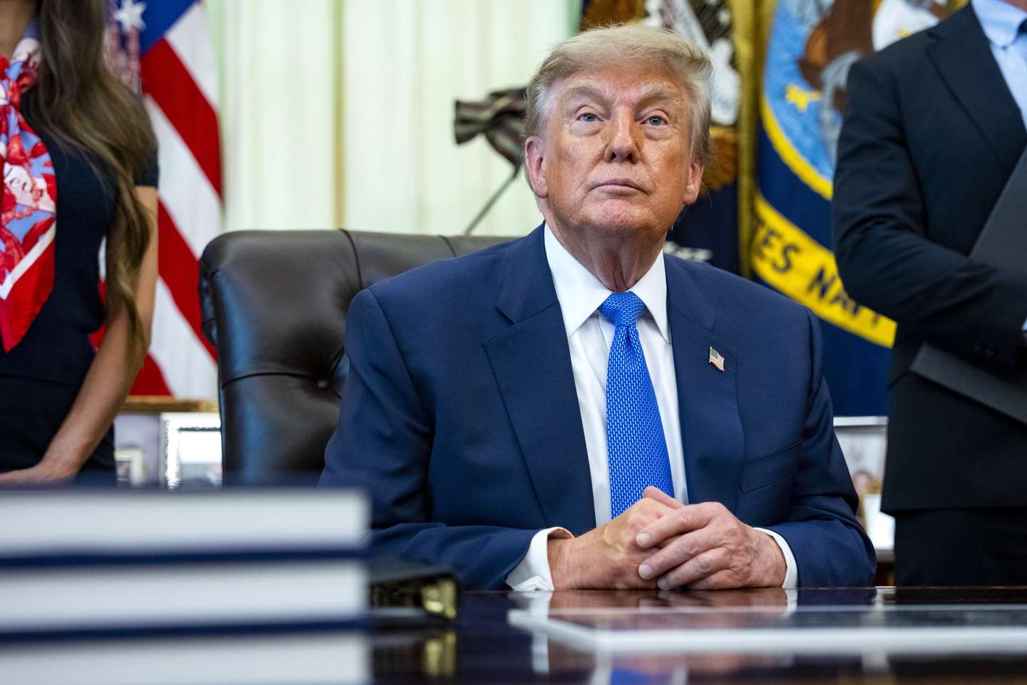 epa13160273 US President Donald Trump speaks during the signing of an executive order reviewing childhood vaccine recommendations in the Oval Office of the White House in Washington, DC, USA, 10 August 2026. The order maintains recommendations for vaccines against 11 diseases, including measles and polio, while calling for others, including hepatitis A, hepatitis B and meningococcal disease, to be limited to high-risk populations.  EPA/BONNIE CASH / POOL
