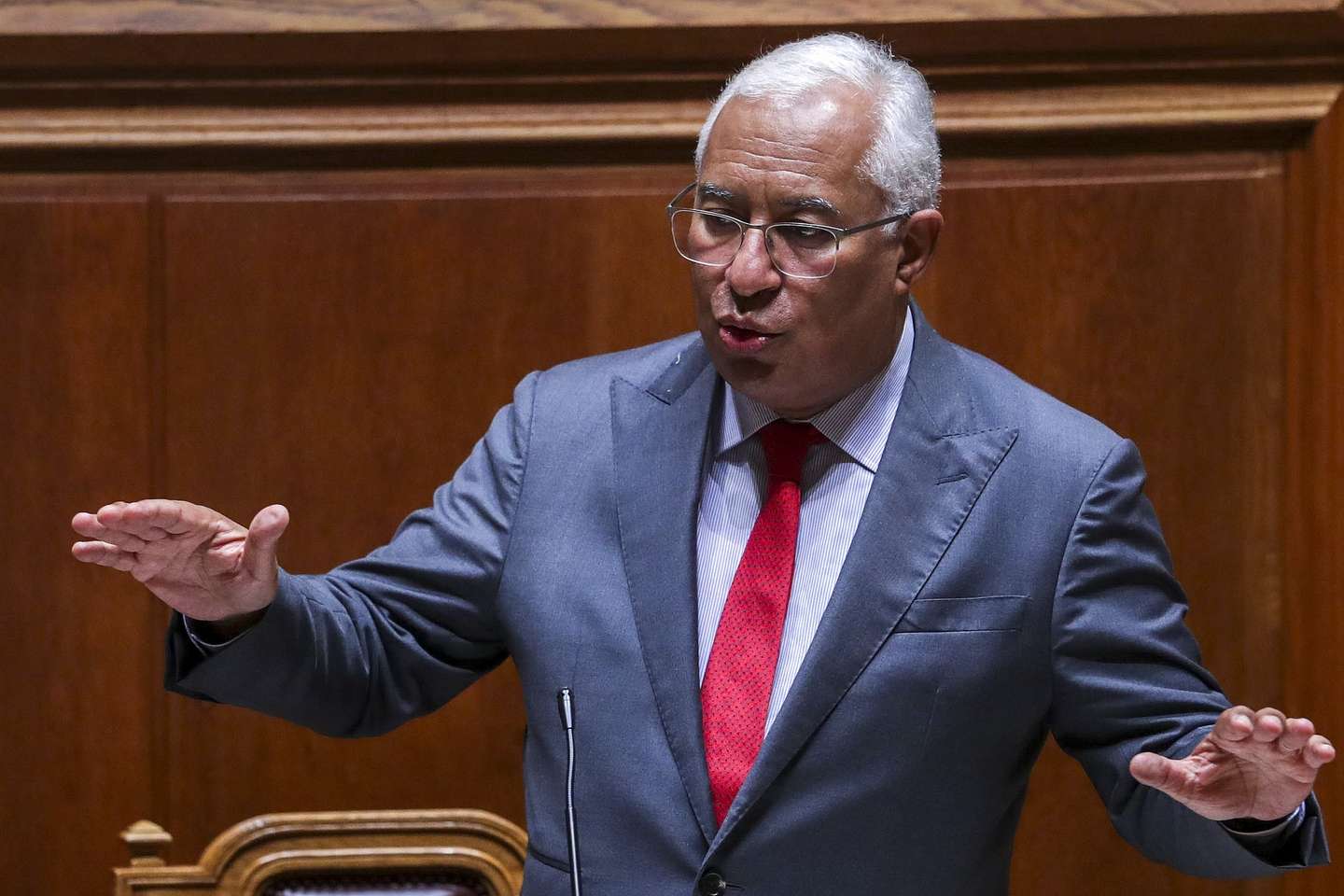O primeiro-ministro, António Costa, intervém na sessão plenária do debate preparatório do Conselho Europeu, na Assembleia da República, em Lisboa, 20 de outubro 2021. TIAGO PETINGA/LUSA