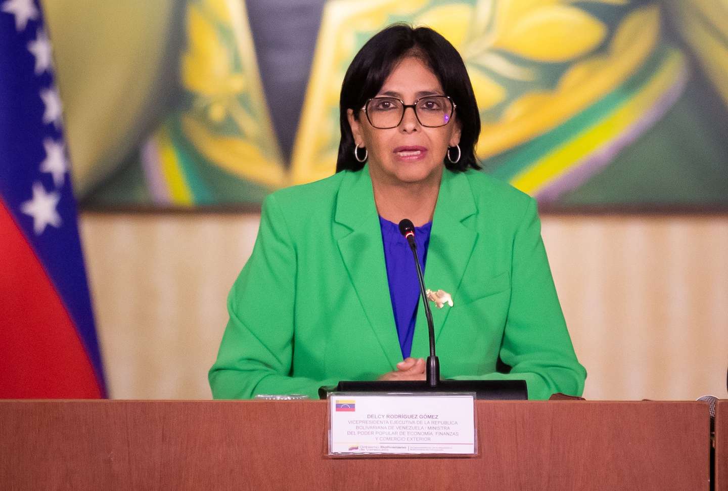 epa12622745 (FILE) - Vice President of Venezuela, Delcy Rodriguez speaks during a meeting of the High Commission for the Defense of Guayana Esequiba, in Caracas, Venezuela, 11 December 2023  (re-issued 03 January 2026). Vice President Delcy Rodriguez appeared on Venezuelan state TV on 03 January 2026 saying the government does not know the whereabouts of Venezuelan President Nicolas Maduro and his wife Cilia Flores after the USA claimed their capture following a military strike against Venezuela on 03 January 2026.  EPA/RAYNER PENA R