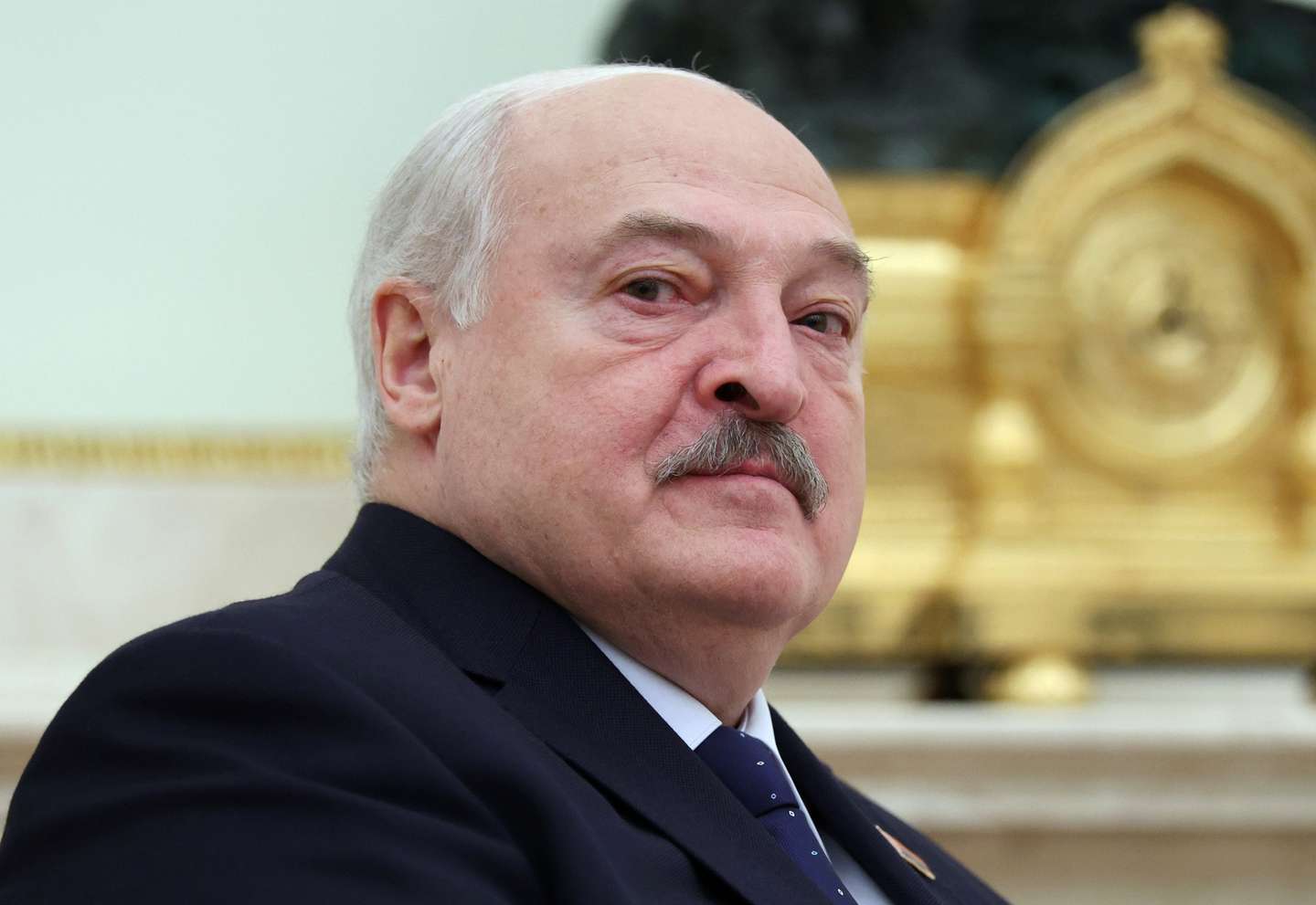 epa12407157 Belarusian President Alexander Lukashenko attends a meeting with Russian President Putin at the Kremlin in Moscow, Russia, 26 September 2025.  EPA/RAMIL SITDIKOV / POOL
