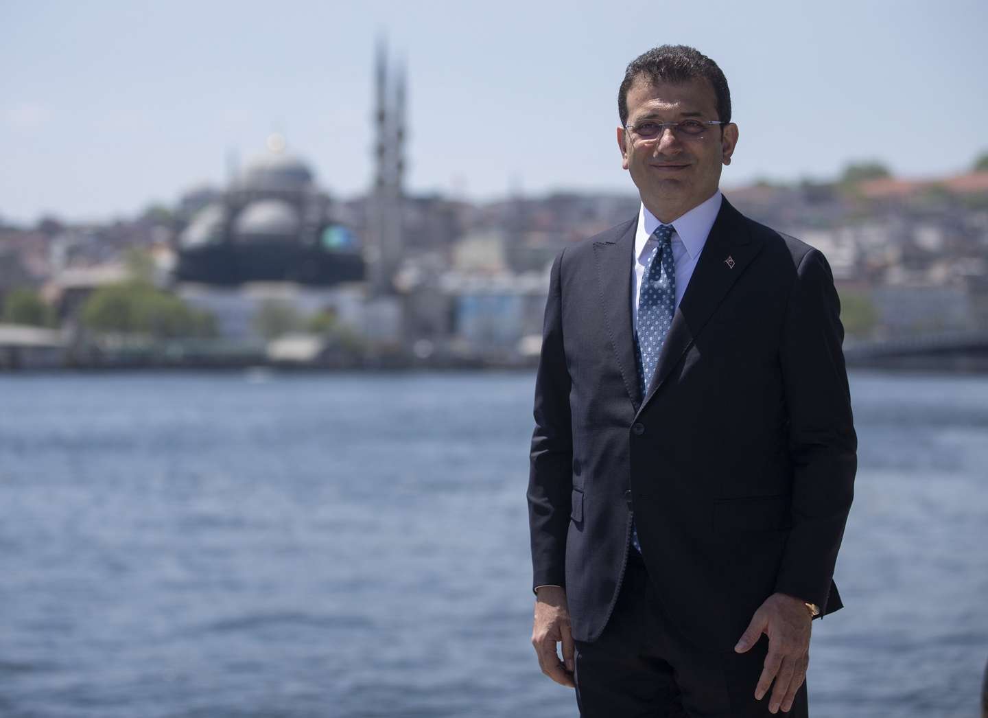 epa08416637 Istanbul mayor Ekrem Imamoglu poses for photos in Istanbul, Turkey, 11 May 2020 (issued 12 May 2020).  EPA/ERDEM SAHIN