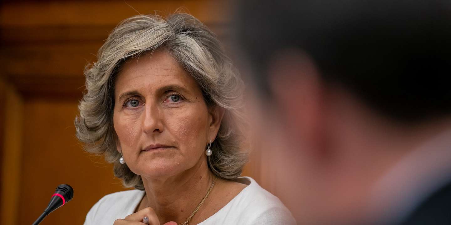 A ministra da Coesão Territorial, Ana Abrunhosa, durante a sua audição na Comissão de Administração Pública, Ordenamento do Território e Poder Local, no âmbito dos requerimentos apresentados pelos grupos parlamentares do PSD e do PCP sobre o processo de descentralização de competências para as autarquias, na Assembleia da República, em Lisboa 19 de julho de 2022. JOSE SENA GOULAO/LUSA