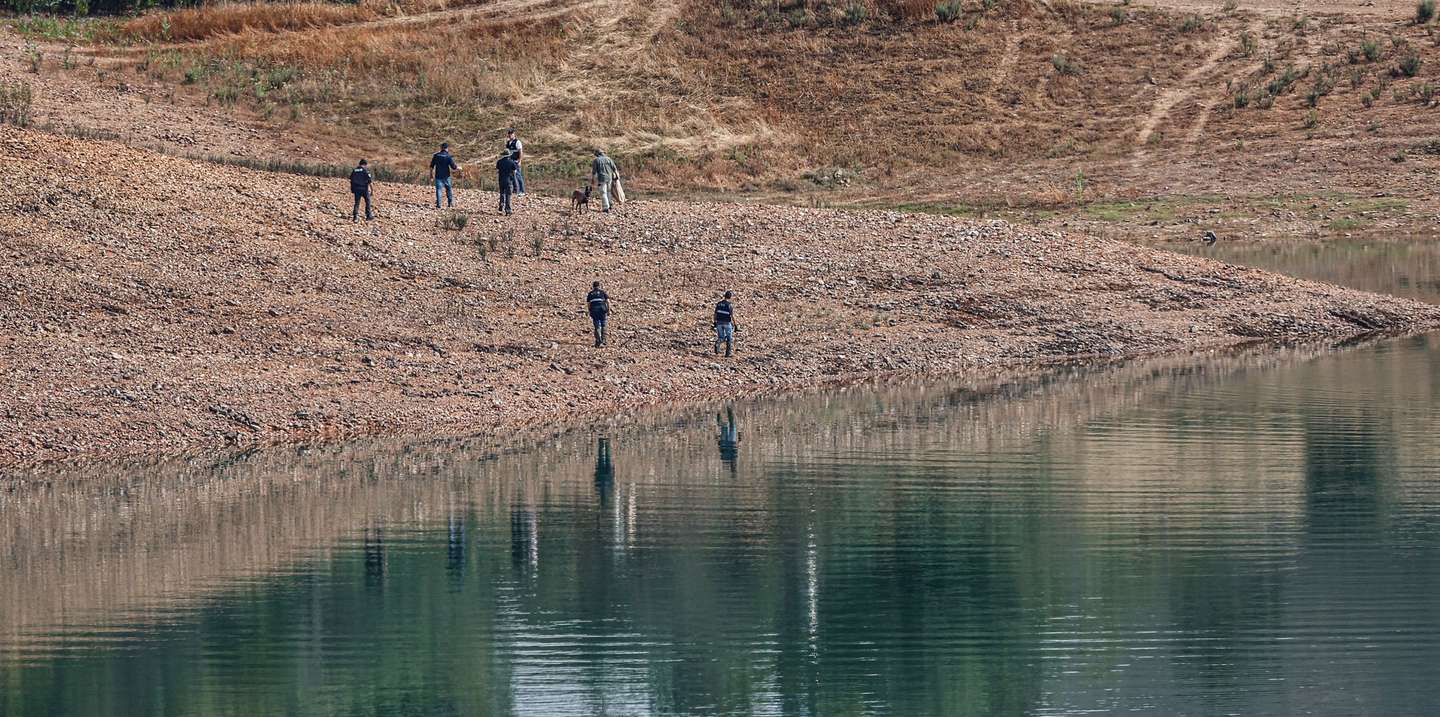 Portuguese authorities from the Judicial Police (PJ) criminal investigation unit on the new search operation amid the investigation into the disappearance of Madeleine McCann in the Arade dam area, in Silves, Faro district, Portugal, 23 May 2023. This operation stems from a European Investigation Order (the old rogatory letters) addressed by the German authorities to Portugal and focuses on the Arade dam, located about 50 kilometers from Praia da Luz, the place where the child disappeared in May 2007, 16 years ago, while on vacation with her parents. LUIS FORRA/LUSA