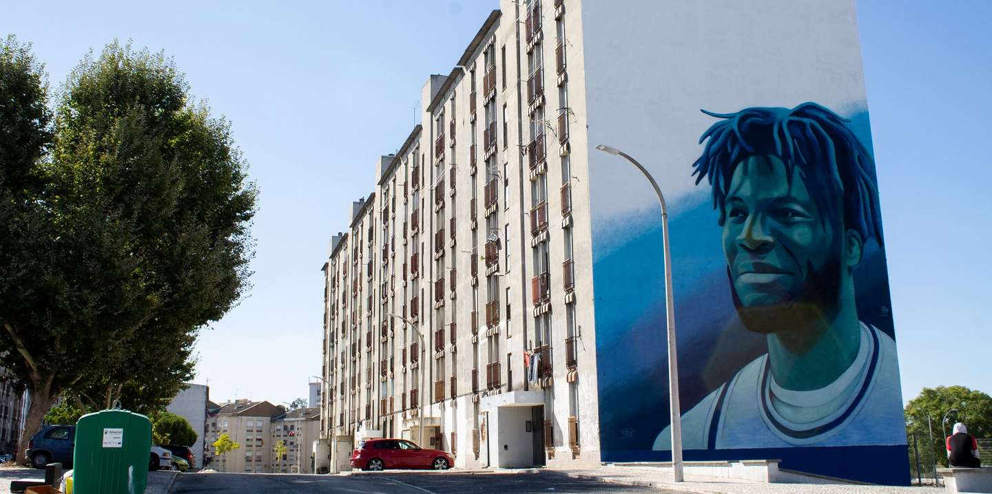 Pedro Pinhal é o artista por trás do mural que dá nova cor ao bairro do Vale da Amoreira, na Moita