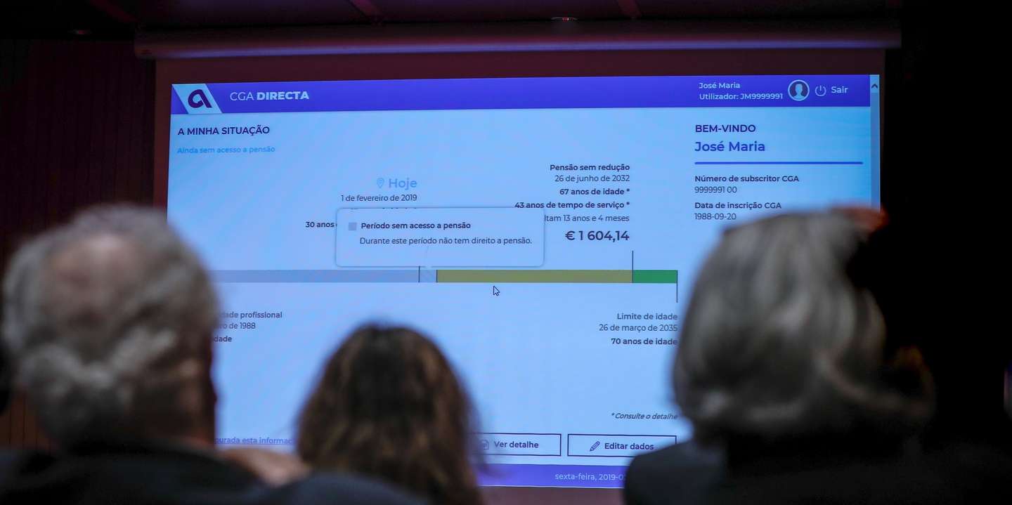 Apresentação do  Simulador de Pensões da Caixa Geral de Aposentações (CGA), em Lisboa, 01 de fevereiro de 2019. MÁRIO CRUZ/LUSA