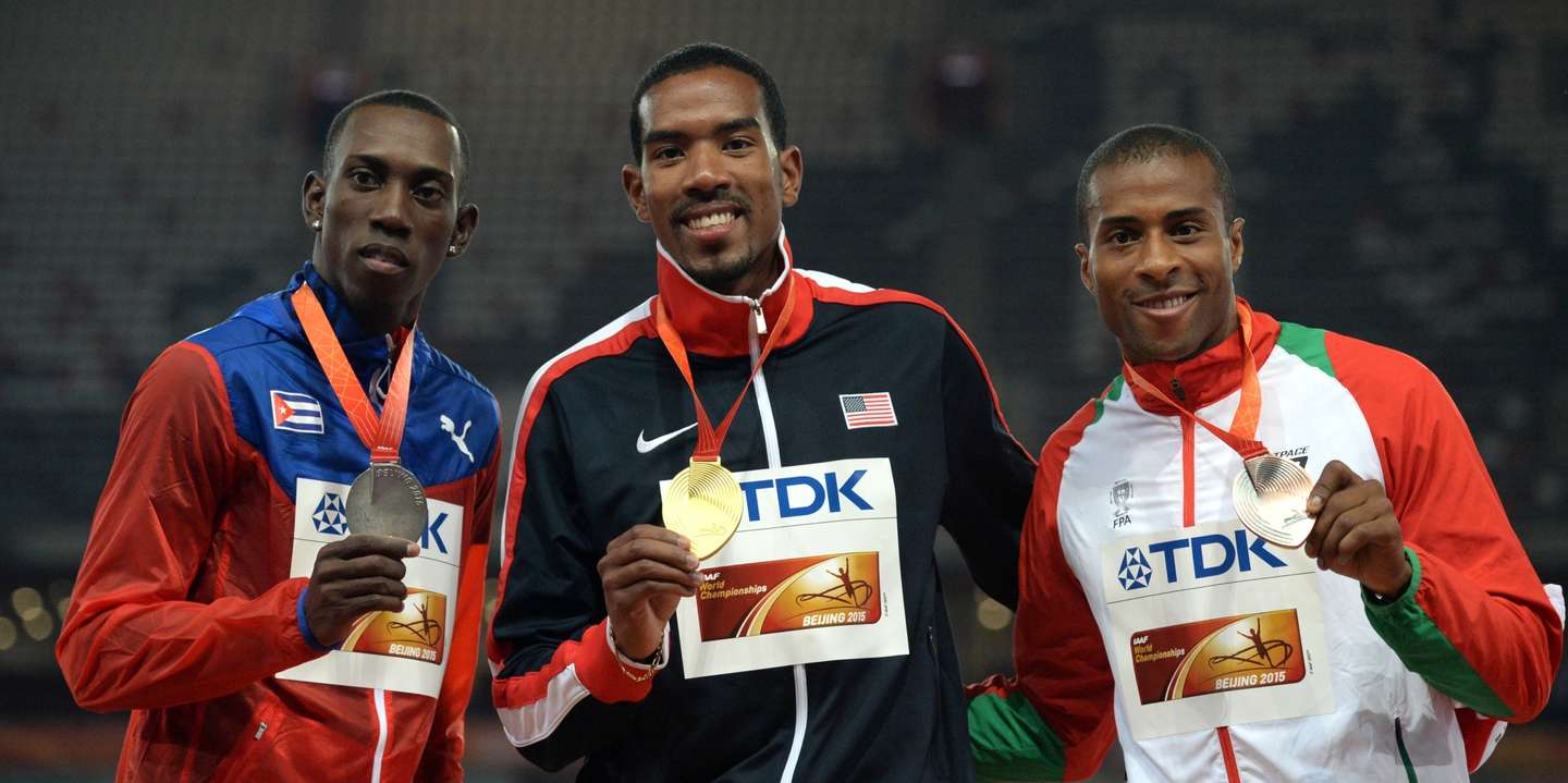 Pedro Pablo Pichardo e Nelson Évora tiveram o primeiro grande duelo nos Mundiais de 2015, ganhos pelo então líder incontestável Christian Taylor
