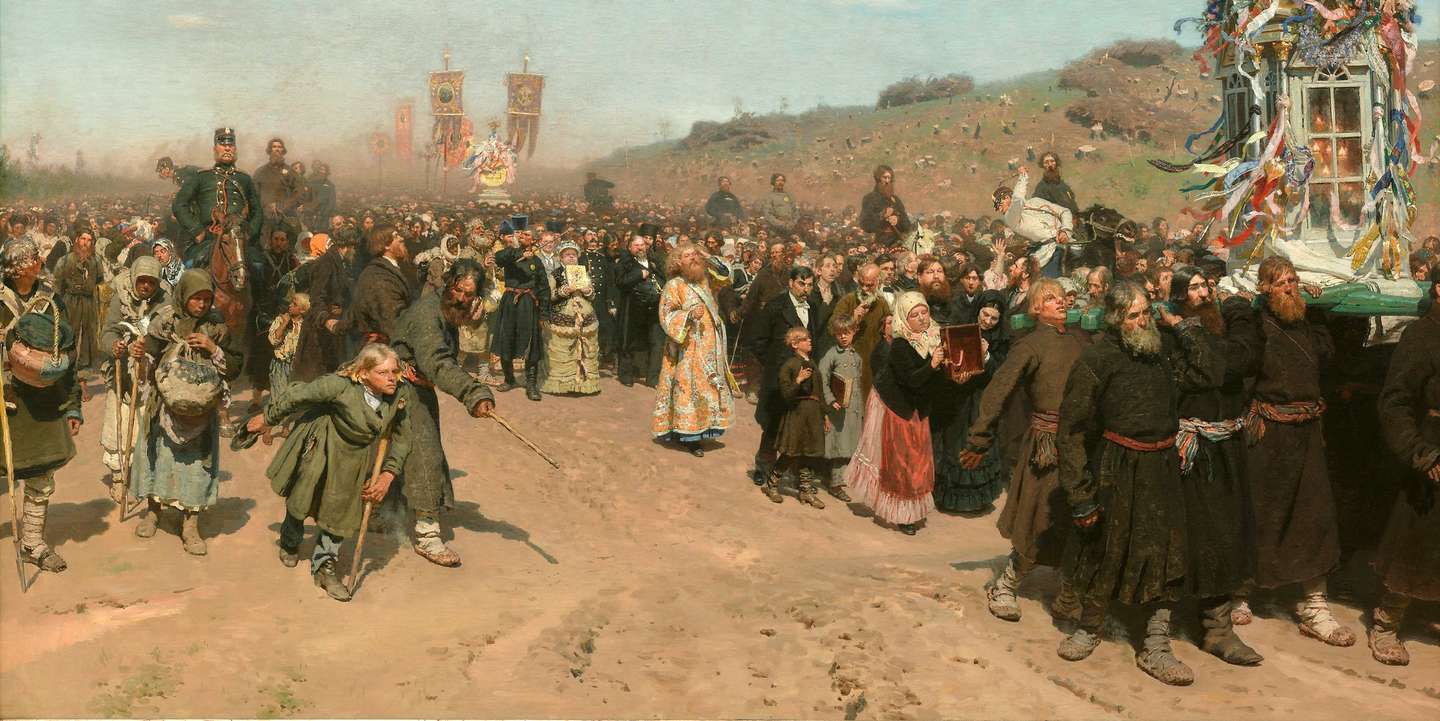 “Procissão de Páscoa na região de Kursk”, por Ilya Repin, c.1880-83