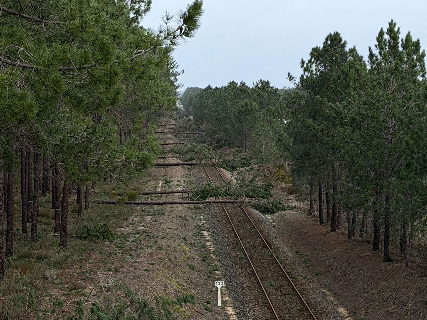 Linha do Oeste tempestade