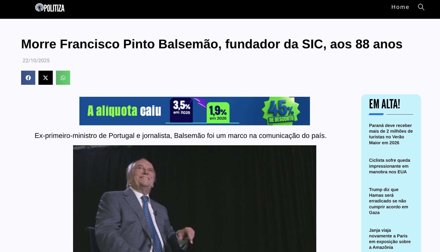 Balsemão politiza