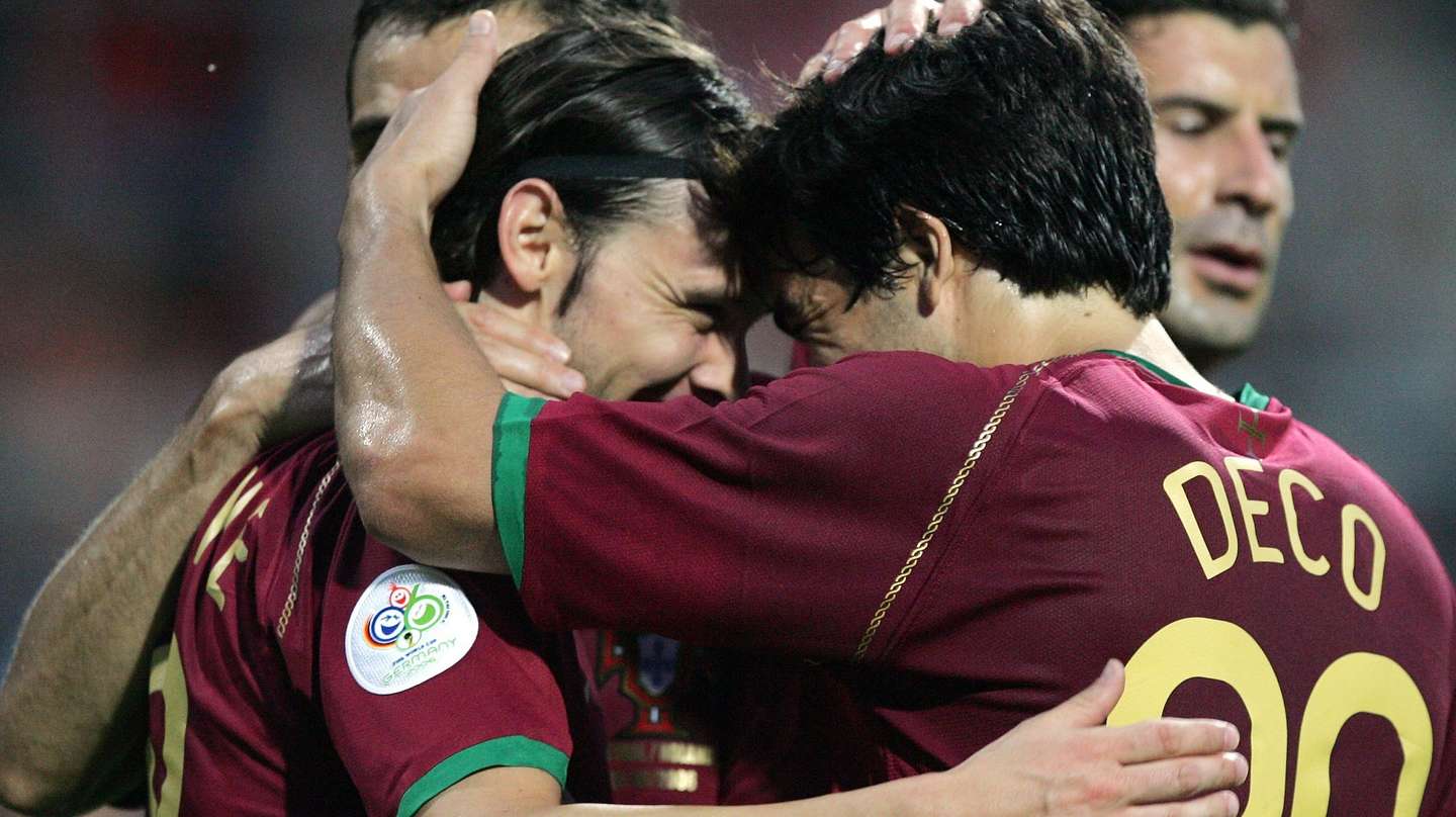 Fussball-WM 2006, Achtelfinale: Portugal - Niederlande 1:0, Torjubel Portugal