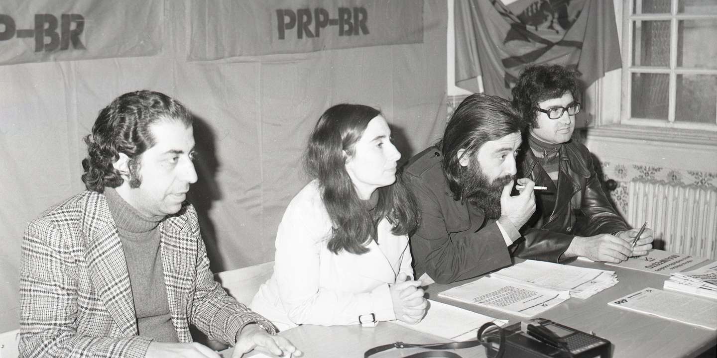 Na imagem, uma conferência de Imprensa do Partido Revolucionário do Proletariado - Brigadas Revolucionárias com Pedro Goulart, Isabel do Carmo, Carlos Antunes e Manuel Crespo. Goulart e Crespo integrariam depois as FP-25