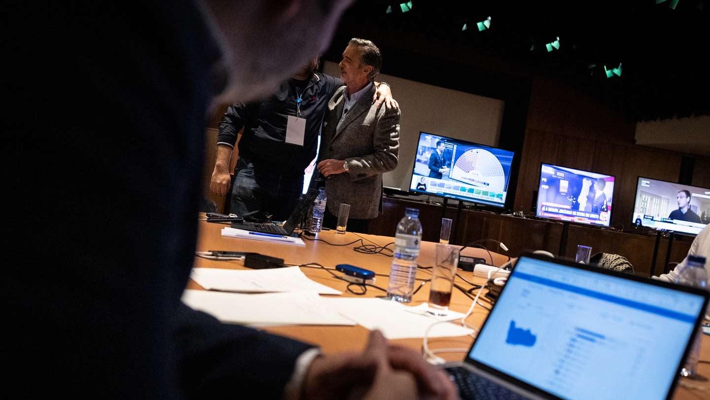 Os bastidores das eleições na sede de campanha da Iniciativa Liberal com João Cotrim de Figueiredo, líder do partido. Lisboa, 30 de janeiro de 2022. (JOÃO PEDRO MORAIS/OBSERVADOR)