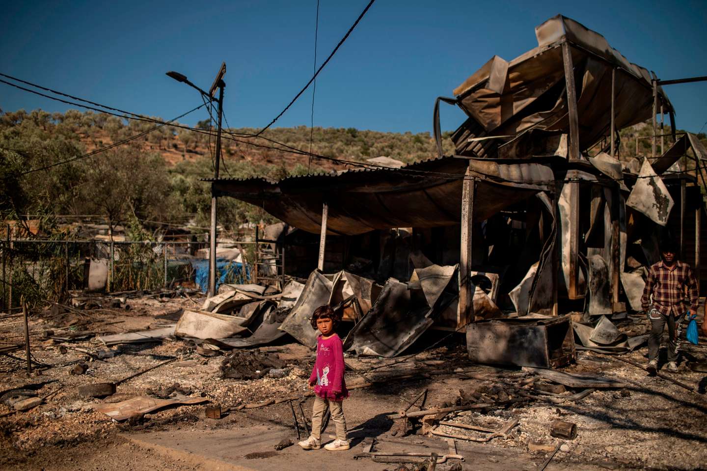 GREECE-EUROPE-MIGRANTS-CAMP-FIRE