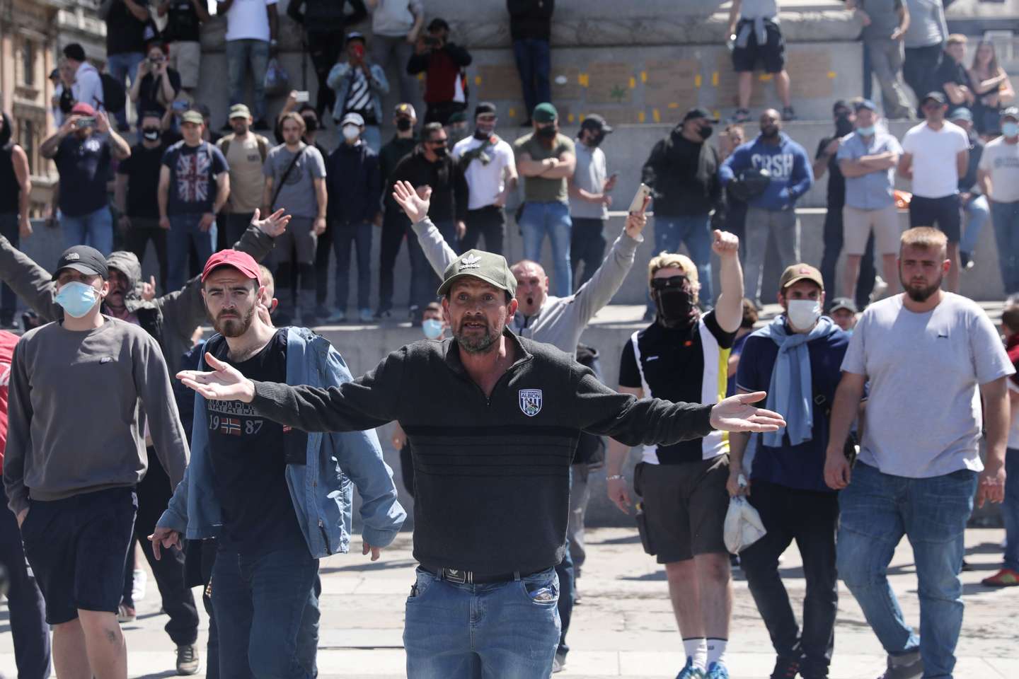 Far-Right Protesters React To Anti-Racism Demonstrations