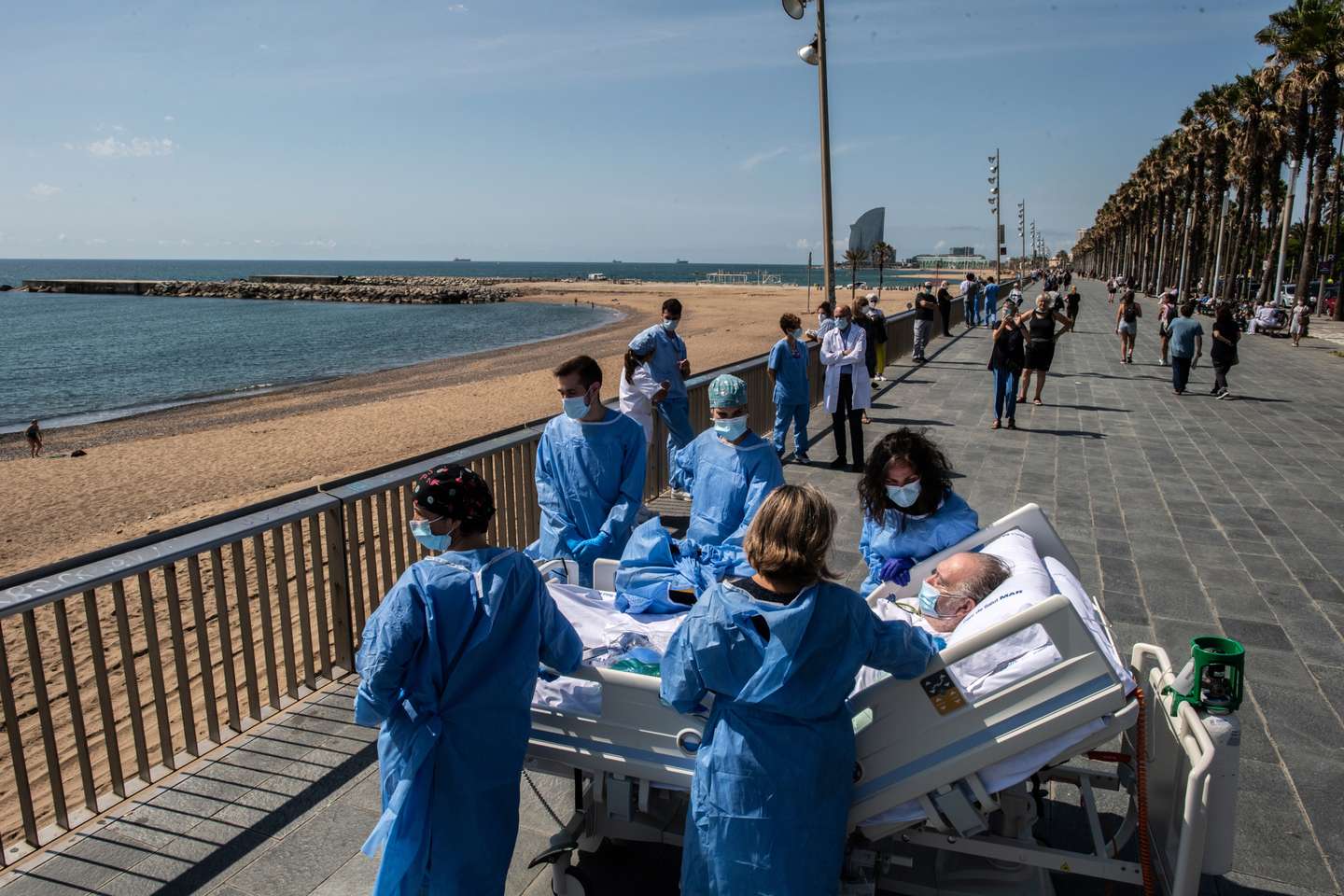 Barcelona Hospital Takes Recovering Coronavirus Patients To The Seaside