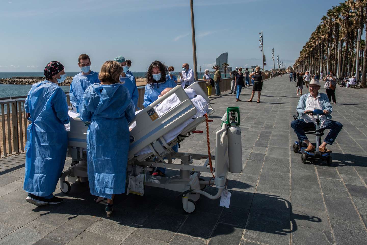 Barcelona Hospital Takes Recovering Coronavirus Patients To The Seaside