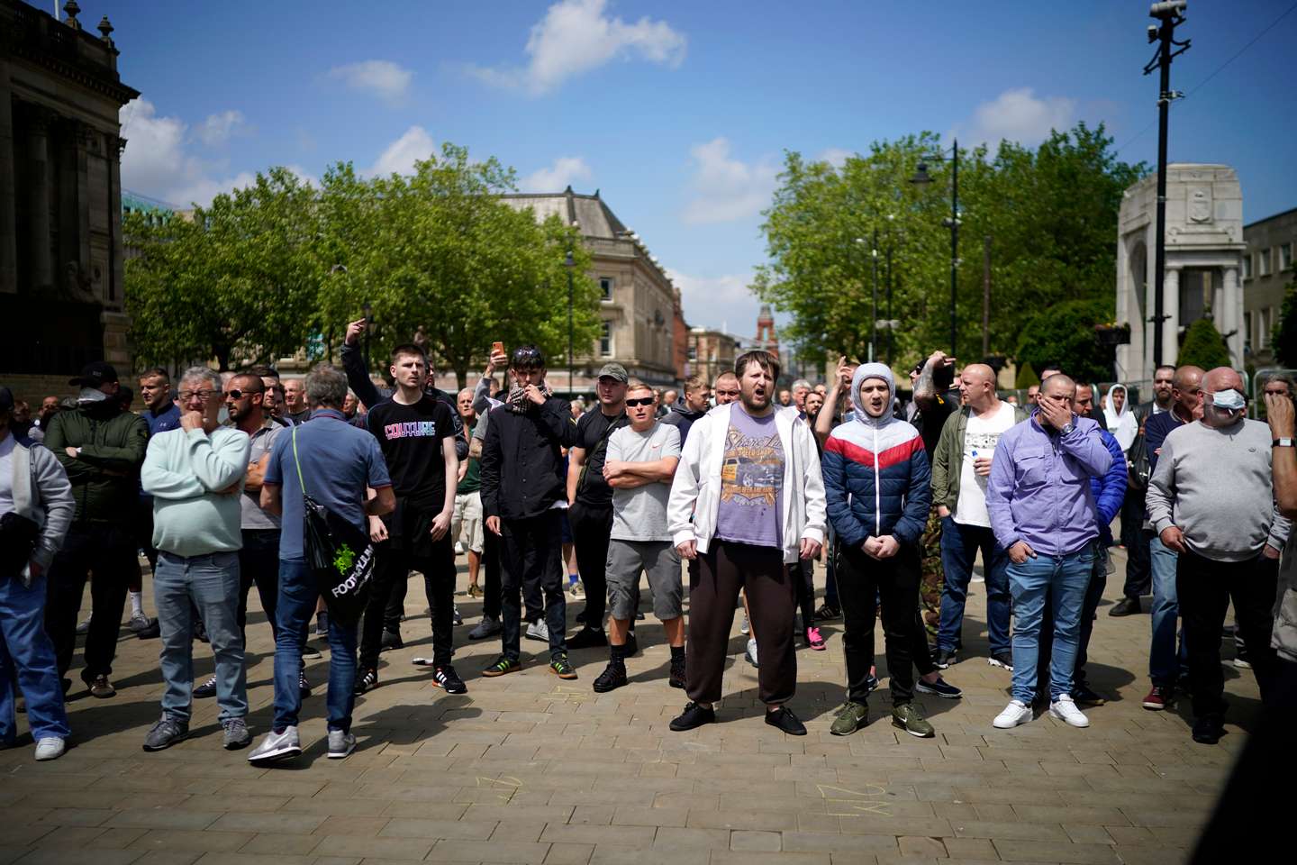 Far-Right Protesters React To Anti-Racism Demonstrations
