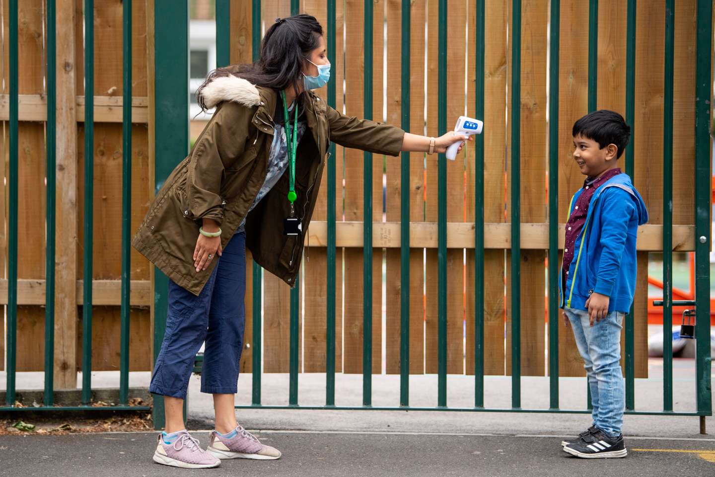 Children Maintain Social Distancing at Earlham Primary School