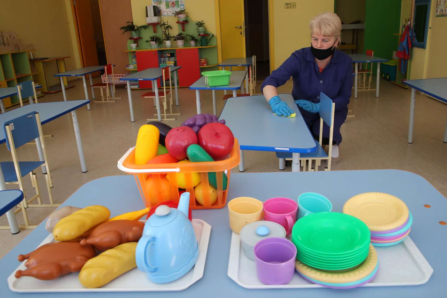 Moscow school's child care facility prepares for opening after COVID-19 lockdown