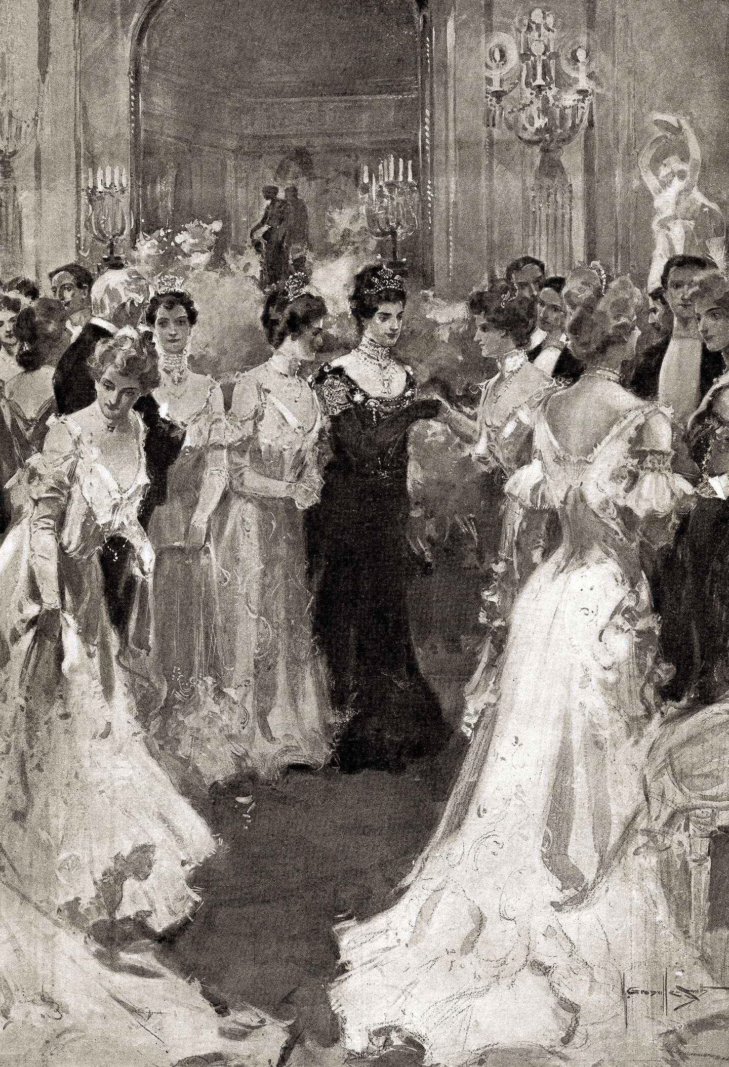 Mrs Astor Greeting Guests at her Ball