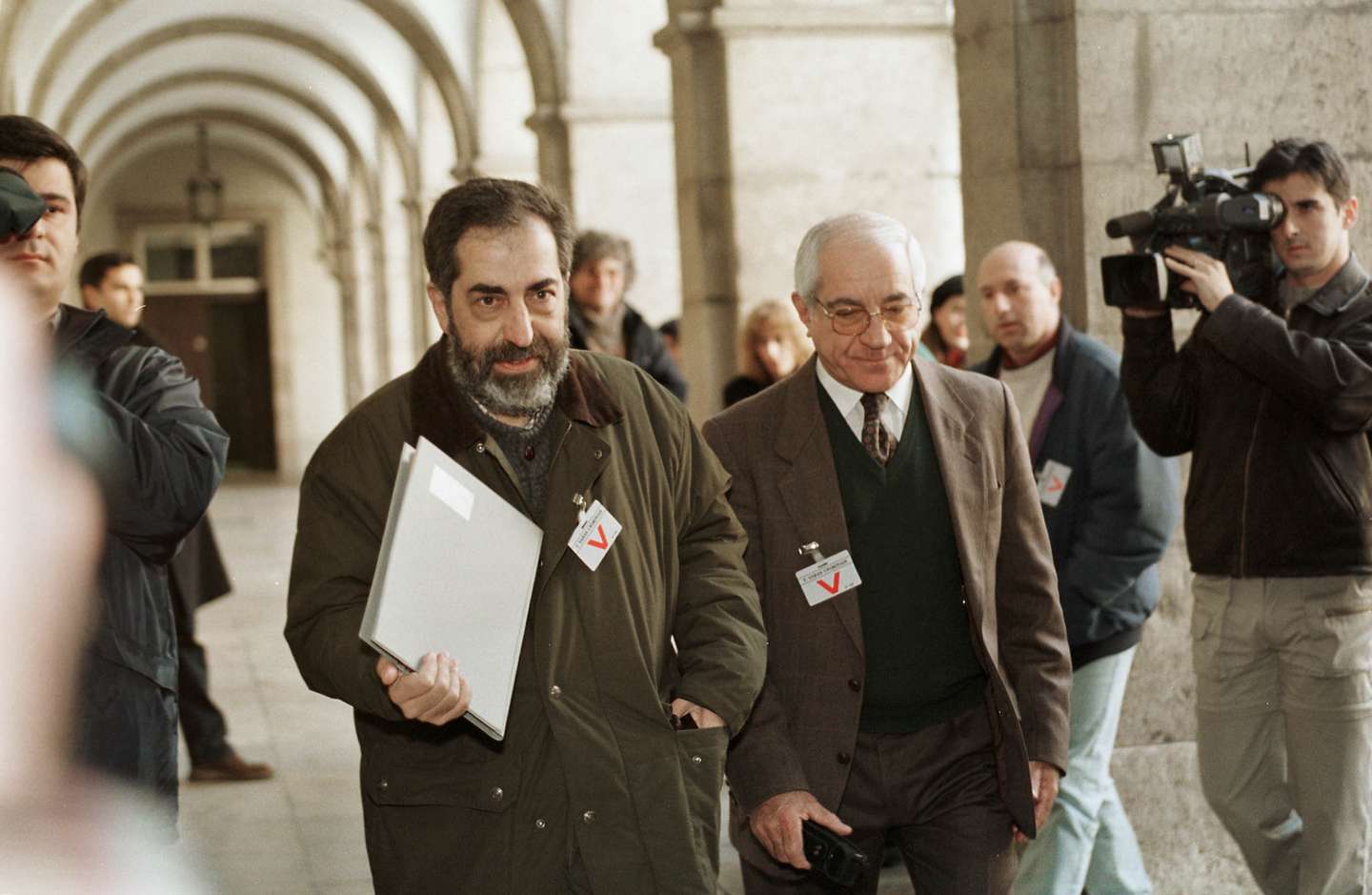 Pedro Goulart e Otelo Saraiva de Carvalho a 24/1/2000 JULGAMENTO DAS FPS 25 DE ABRIL ( FORCAS POPULARES 25 DE ABRIL NO TRIBUNAL ) FOTO: ACACIO FRANCO