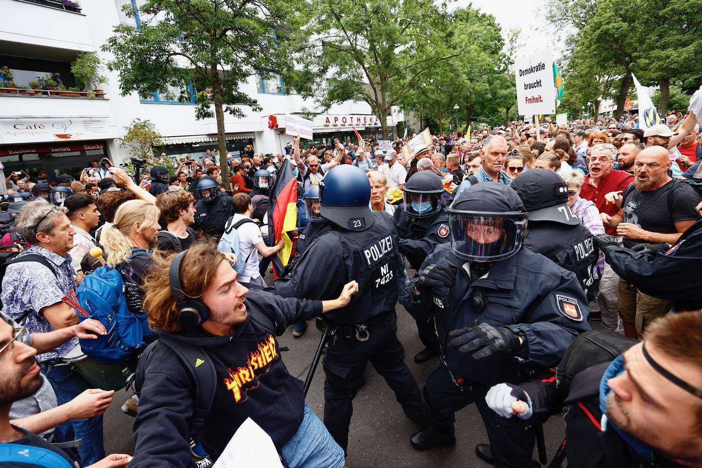 Anti coronavirus vaccine protest in Berlin