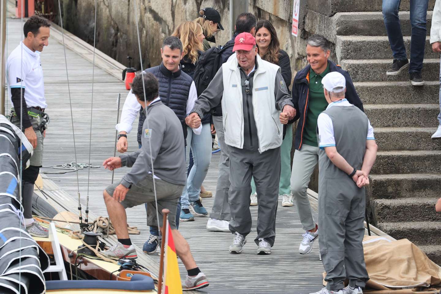 King Emeritus Juan Carlos I Closes The 3rd Regatta In Sanxenxo