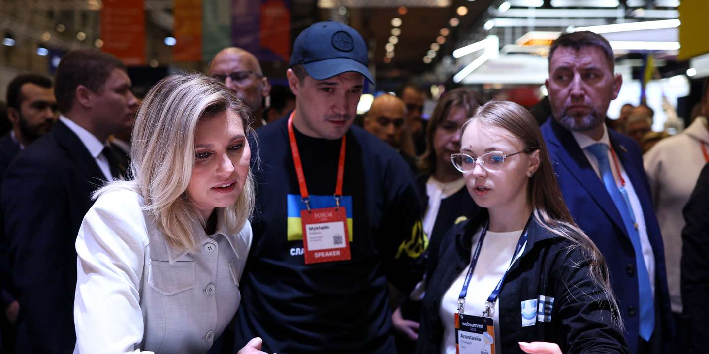 Olena Zelenska e Mykhailo Fedorov visitaram a Web Summit.