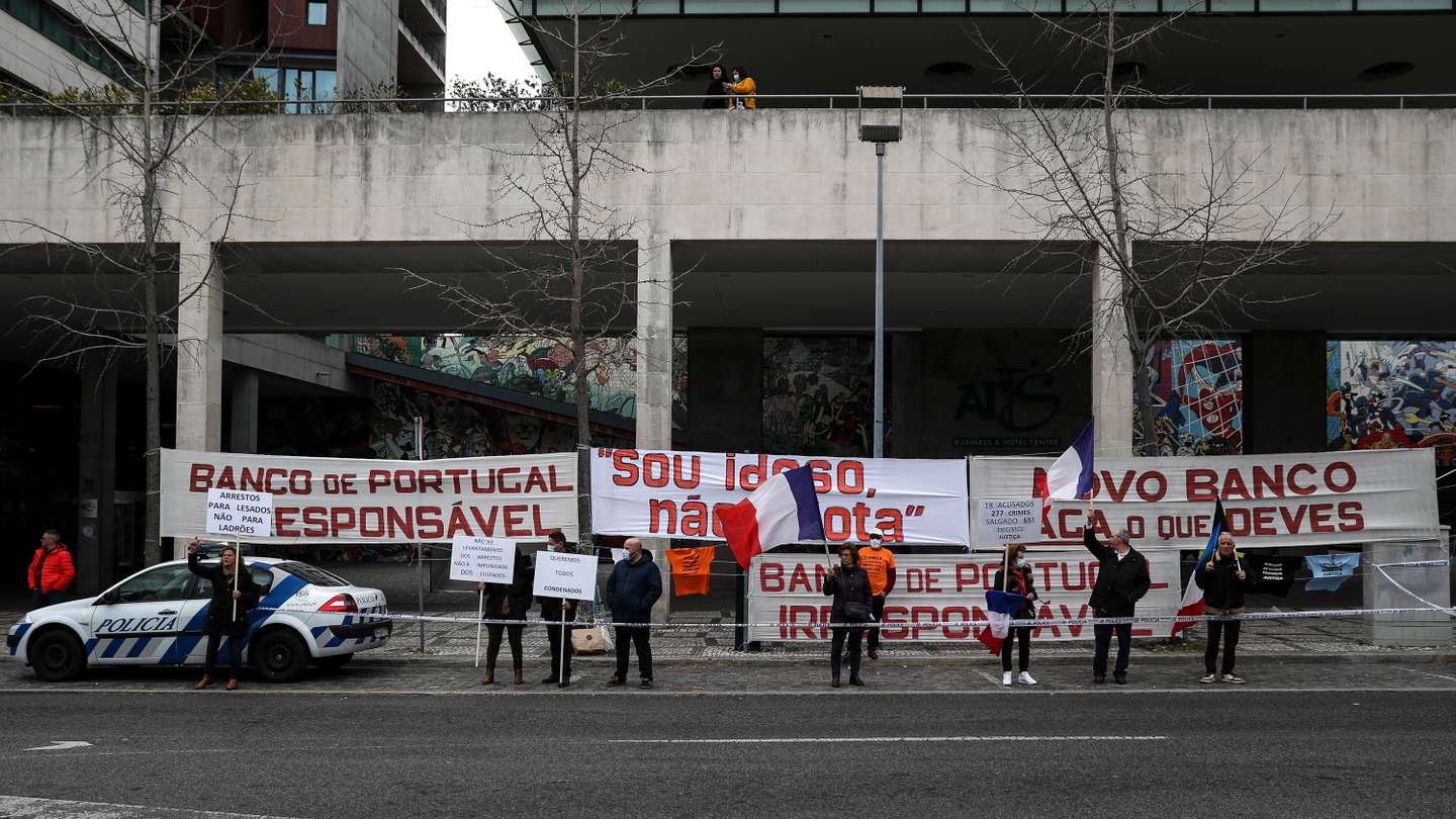 Leitura do acórdão do processo de Ricardo Salgado no âmbito da Operação Marquês, no Campus de Justiça. No exterior decorreu um protesto dos lesados do BES/Novo Banco. Lisboa, 07 de Março de 2022 FILIPE AMORIM/OBSERVADOR
