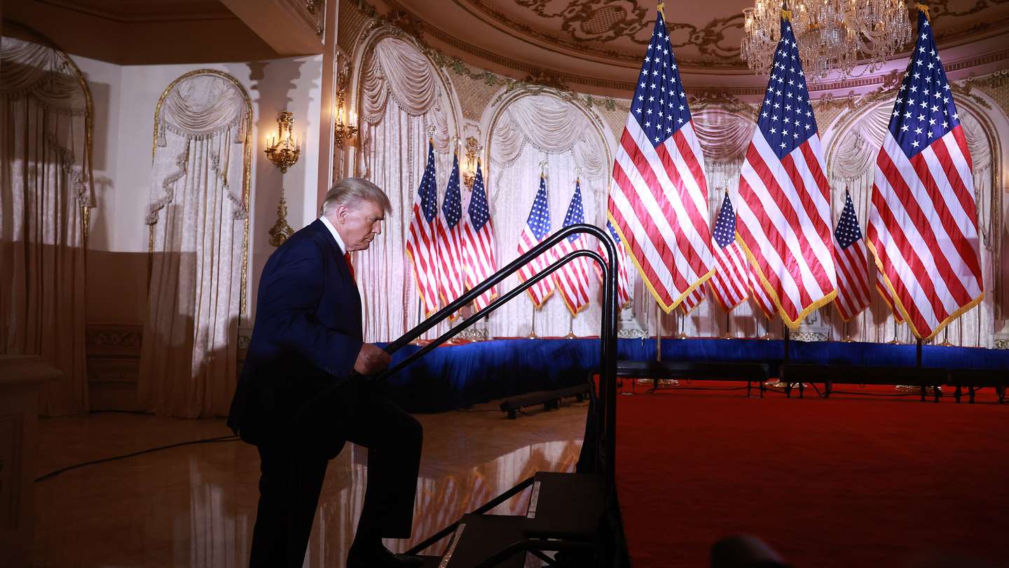 Former U.S. President Donald Trump  Makes An Announcement At His Florida Home