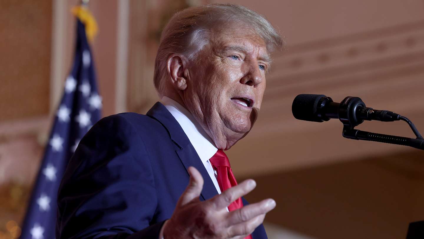 Former U.S. President Donald Trump  Makes An Announcement At His Florida Home