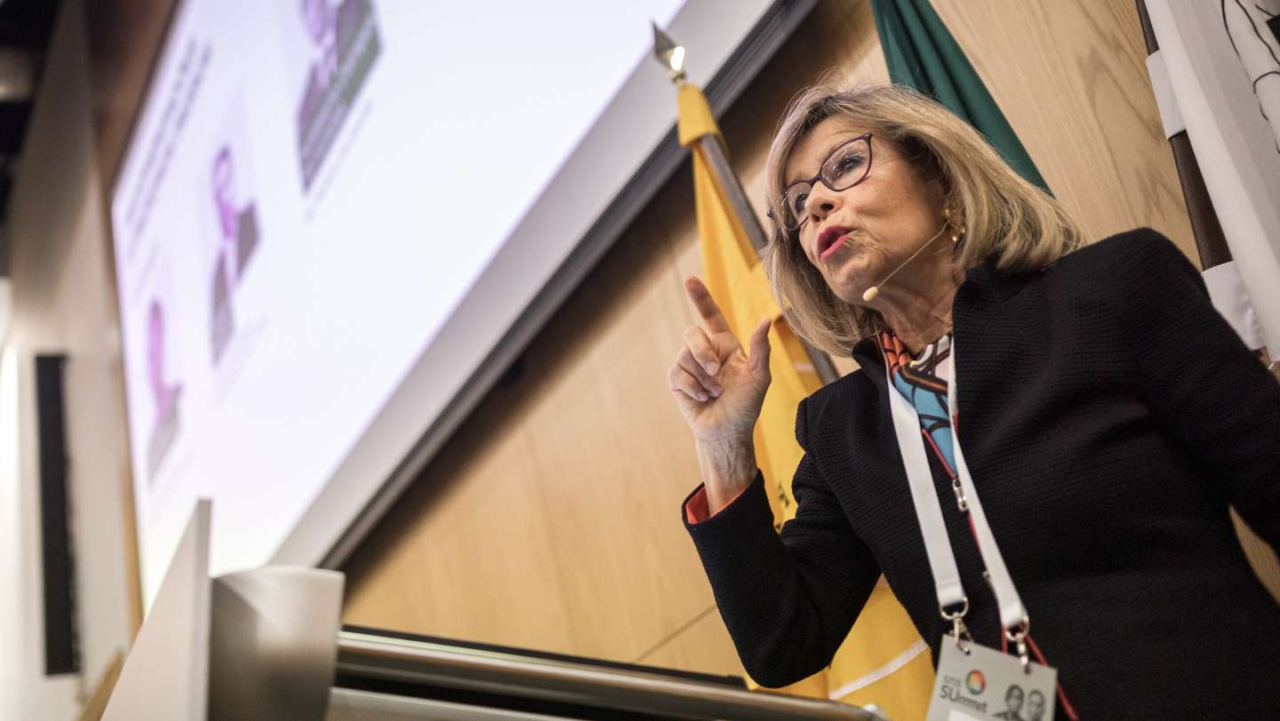 SNS Summit, a primeira cimeira organizada pela Direção Executiva do SNS, com a missão de criar sugestões para uma reforma nas urgências hospitalares. Intervenção da ex-ministra da Saúde, Maria de Belém Roseiro. 23 de Março de 2023 Hospital de Santa Maria, Lisboa TOMÁS SILVA/OBSERVADOR