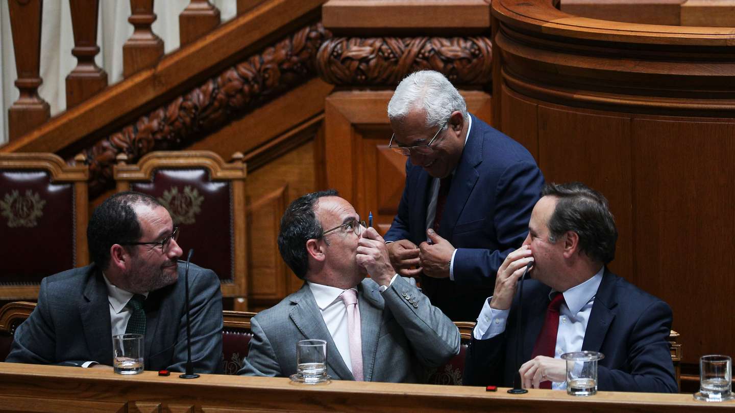 Moção de censura ao Governo promovida pelo partido Chega na Assembleia da República. Pedro Adão e Silva, o primeiro-ministro, António Costa e Fernando Medina Lisboa, 06 de Julho de 2022. FILIPE AMORIM/OBSERVADOR