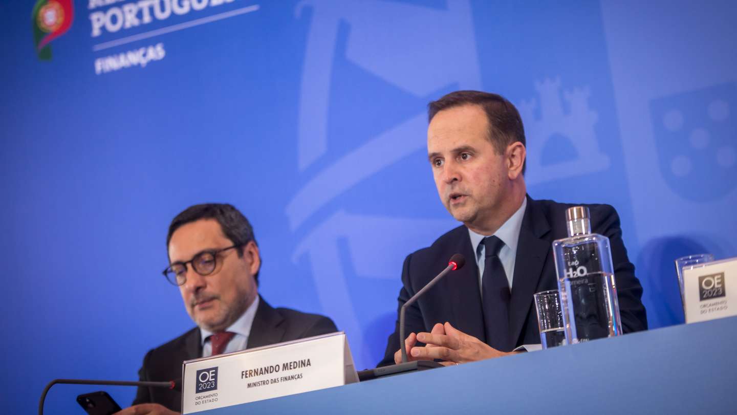 Entrega do Orçamento de Estado (OE) para o ano de 2023: Fernando Medina, ministro das finanças numa conferência de imprensa à comunicação social, sobre o OE para o próximo ano de 2023. 10 de Outubro de 2022 Ministério das Finanças, Lisboa TOMÁS SILVA/OBSERVADOR