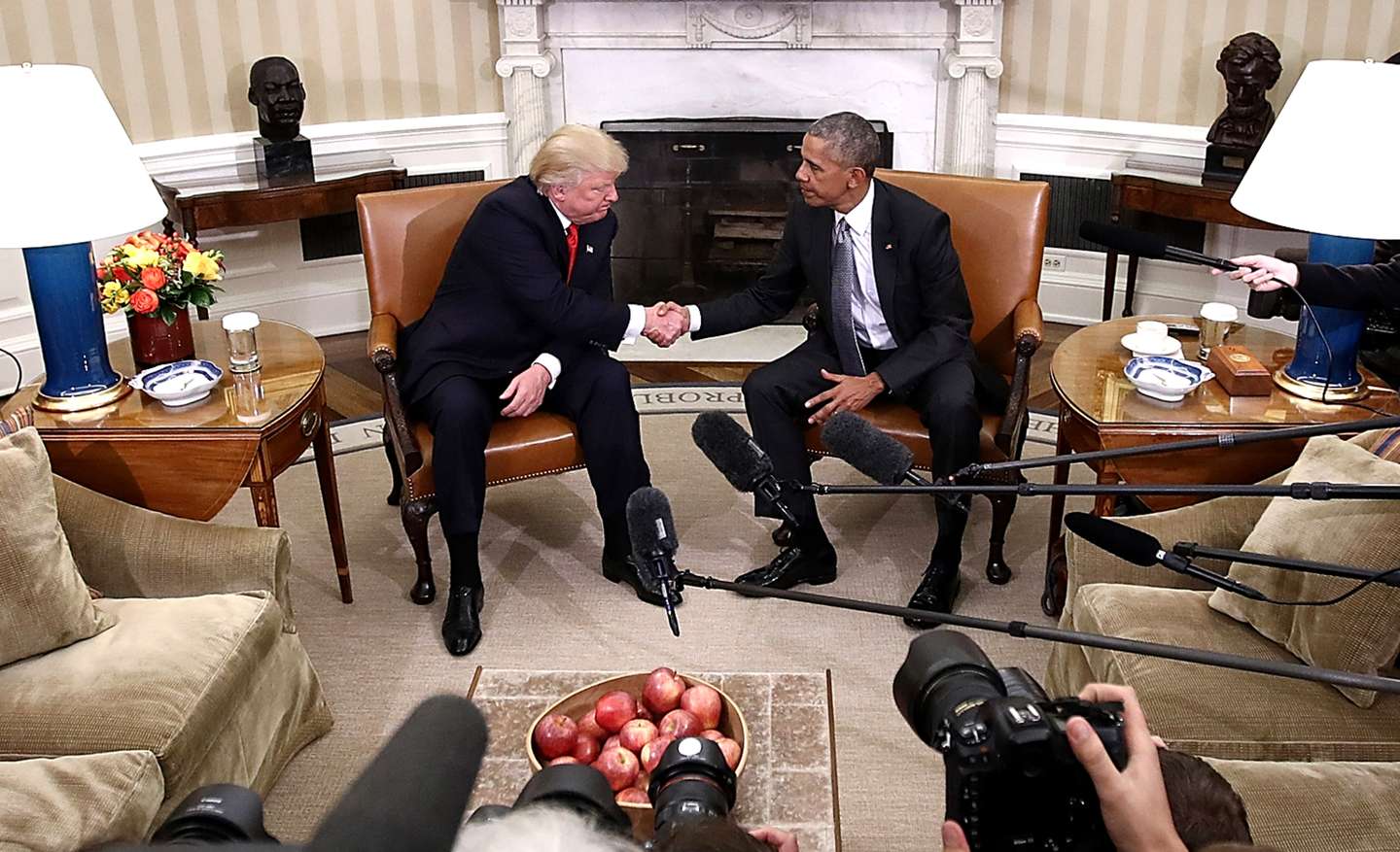President Obama Meets With President-Elect Donald Trump In The Oval Office Of White House